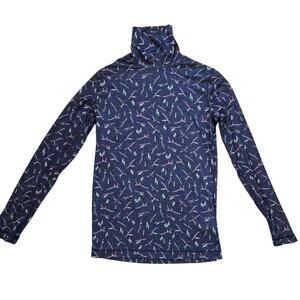 Lands' End Ski Theme Lightweight Turtleneck Small Outdoors Adventure Osprey